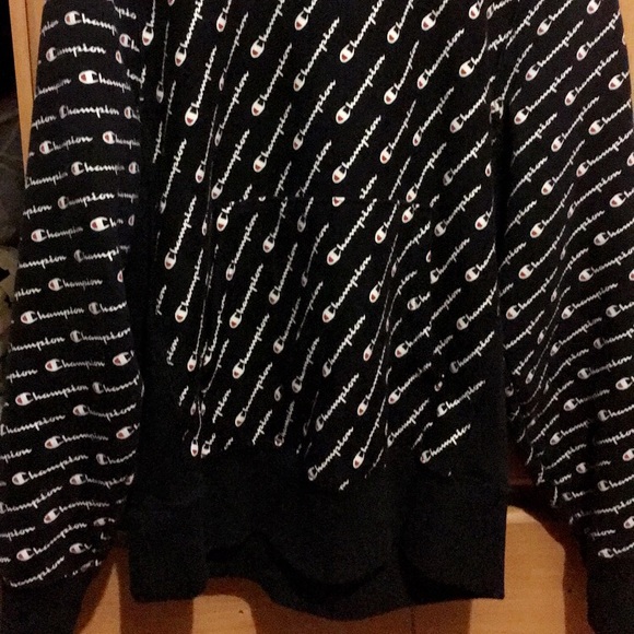 Champion All Over Print Navy Hoodie - Picture 2 of 4